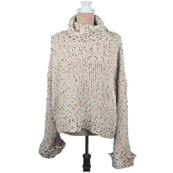 POL Confetti Turtleneck Crop Sweater Soft Size Large - Picture 1 of 7
